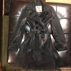 Metallic black peacoat